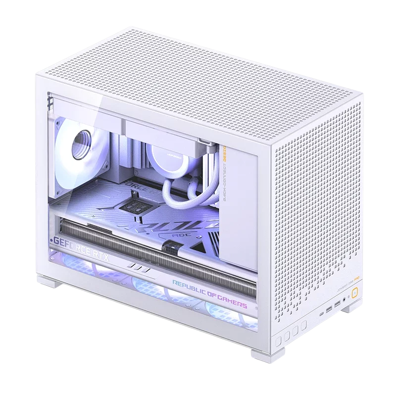 Корпус без блока питания/ Case JONSBO D32 PRO, Mini-Tower, TG, no fan, 2xUSB-A 3.2 + 1xUSB-C 3.2, mATX, mDTX, mITX White (D32 PRO WHITE)