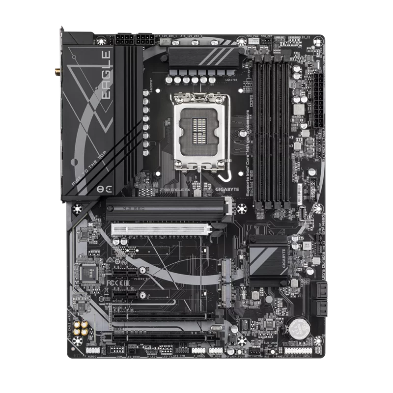 GIGABYTE Z790 EAGLE AX, LGA1700, Z790, 4*DDR5,HDMI+ DP, 4 SATA 6 Гб/ с, M2, Audio, Gb LAN, USB 3.2, USB 2.0, Type-C, ATX