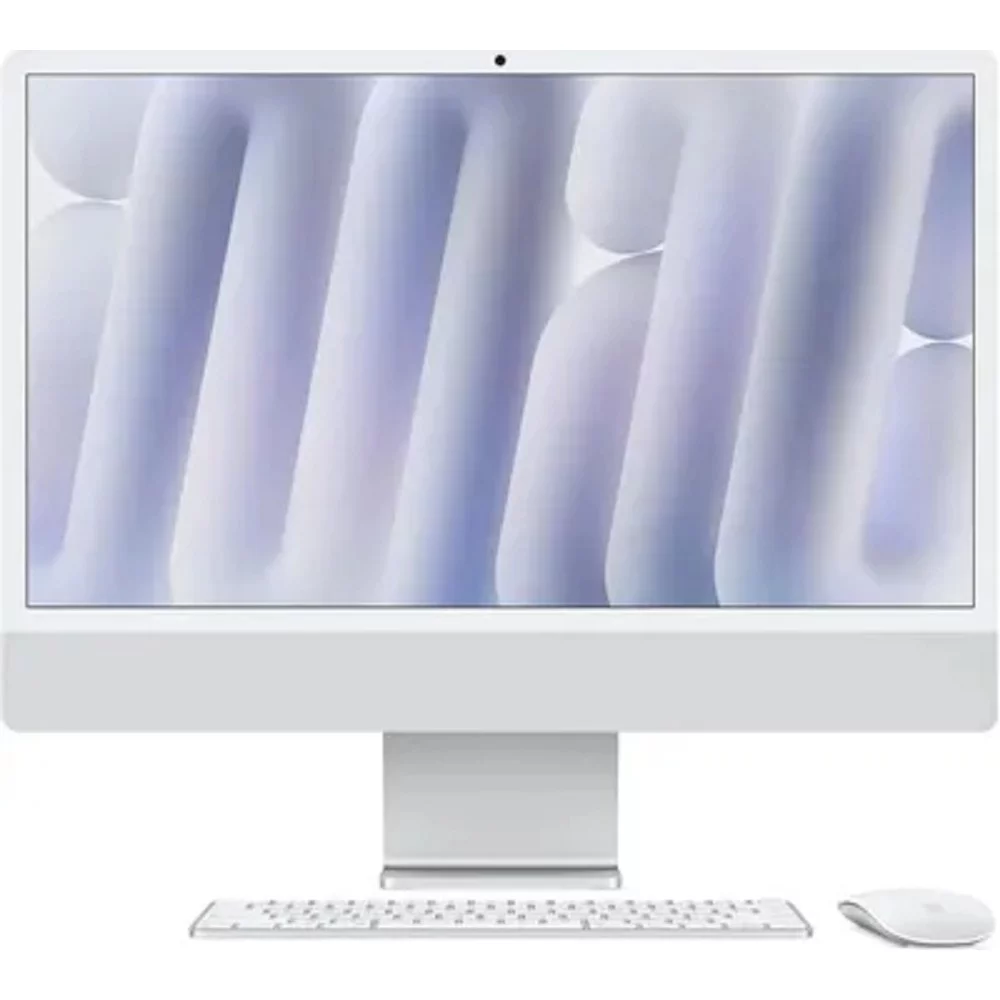 Моноблок Apple iMac 24-inch 2024 [MCR24ZP/A] (КЛАВ.РУС.ГРАВ.) Silver 24" Retina 4.5K {(4880x2520) M4 10C CPU 10C GPU/24GB/512GB SSD/Ethernet(RJ45)/}