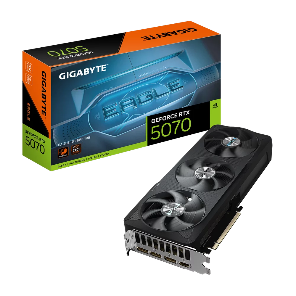 Видеокарта Gigabyte RTX5070 EAGLE OC SFF 12GB GDDR7 192bit 3xDP HDMI 3FAN RTL (GV-N5070EAGLE OC-12GD)