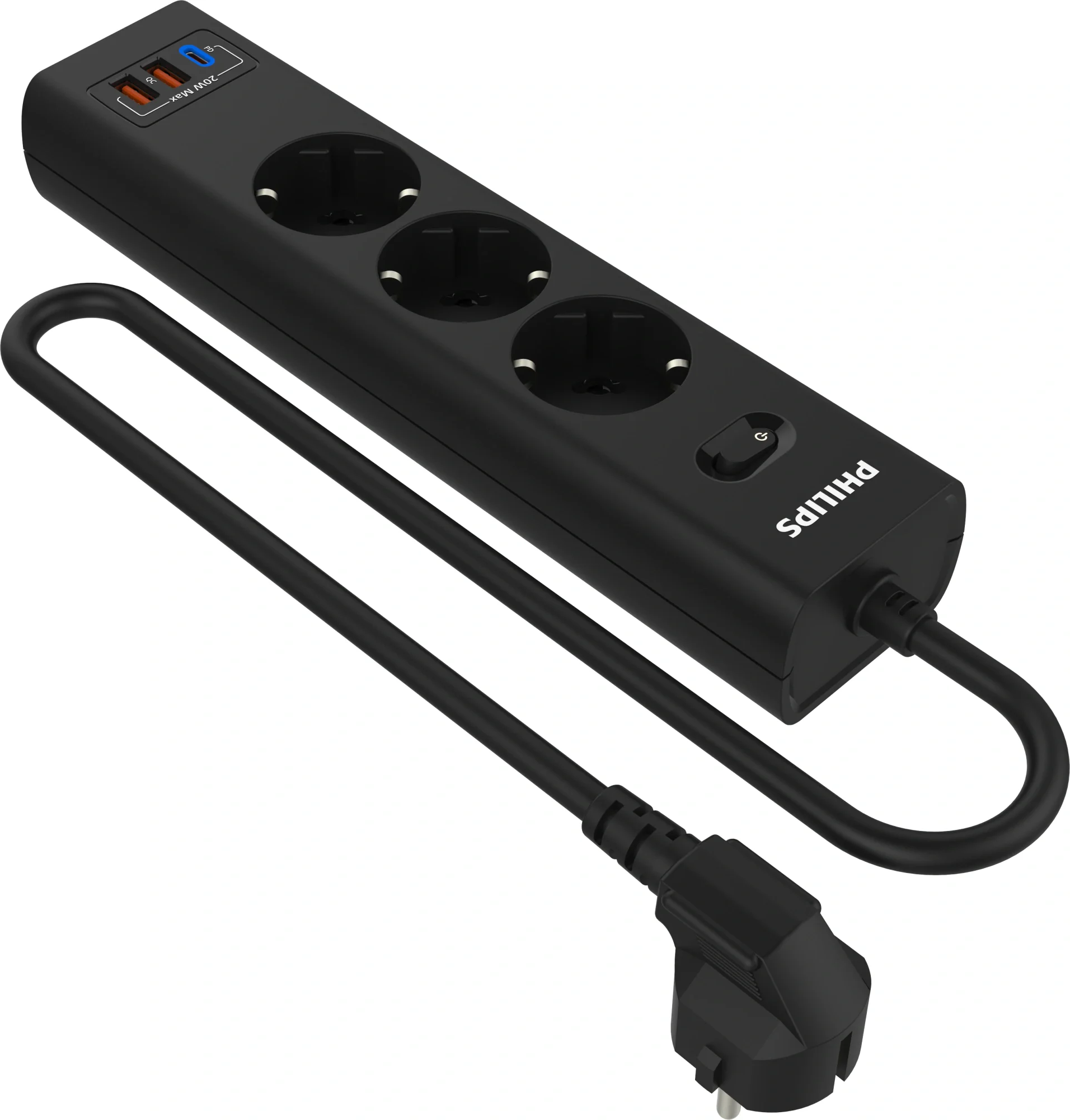 Сетевой фильтр Philips CHP4336BB/ 51 3м (3 розетки) черный (коробка) (CHP4336BB/51)