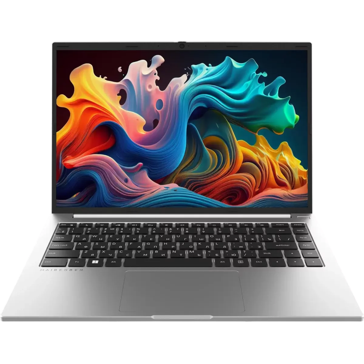 Maibenben Smart S14B 14.5"(3072x1920 (матовый) IPS)/AMD Ryzen 5 6600H(3.3Ghz)/8192Mb/512PCISSDGb/Int:AMD Radeon 660M/Cam/BT/WiFi/60WHr/war 1y/1.6kg/Silver/Linux + Screen 120Hz, 400nits, 16:10 (S14B-R560UMBQSLSRE0)