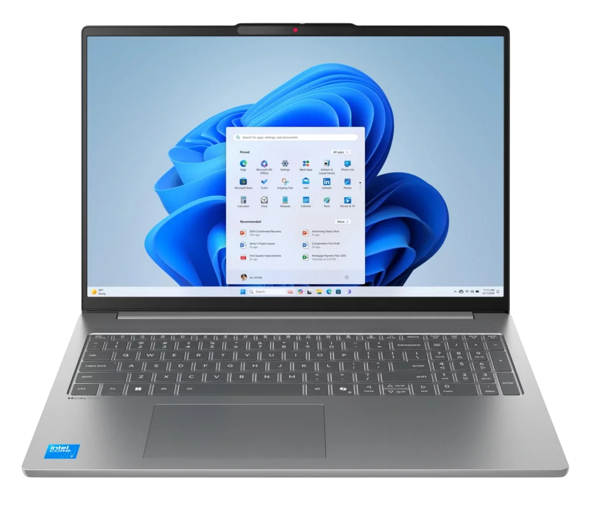 Ноутбук/ Lenovo IdeaPad Slim 5 16IRH10R 16"(2880x1800 OLED)/Intel Core 5 210H(2.2Ghz)/32768Mb/1024PCISSDGb/noDVD/Int:Intel® Graphics/Cam/BT/WiFi/80WHr/war 1y/1.76kg/luna grey/noOS + 100W, RU kbd (83J1001ERK)