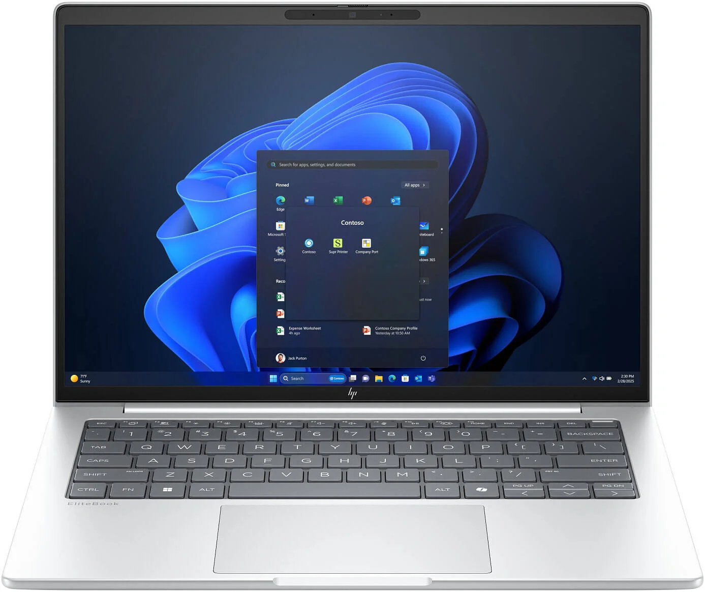 Ноутбук HP EliteBook 8 G1a Ryzen 7 PRO 250 16Gb SSD512Gb ATI Radeon 780M 14" IPS WUXGA (1920x1200)/ENGKBD Windows 11 Pro 64 silver WiFi BT Cam (C03QHUT)