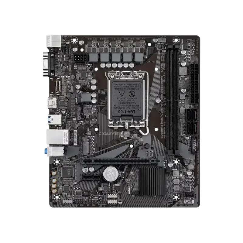 Материнская плата/ MB GIGABYTE INTEL H610 s1700, 2xDDR5(64GB), D-SUB/HDMI 2.1, 1xPCIe 4.0x16, 1xPCIe 3.0, 1xLAN, 4xSATA 6Gb/s, 1xM.2, 2xUSB 3.2, 4xUSB 2.0, 2xPS/2, mATX (H610M H V2)
