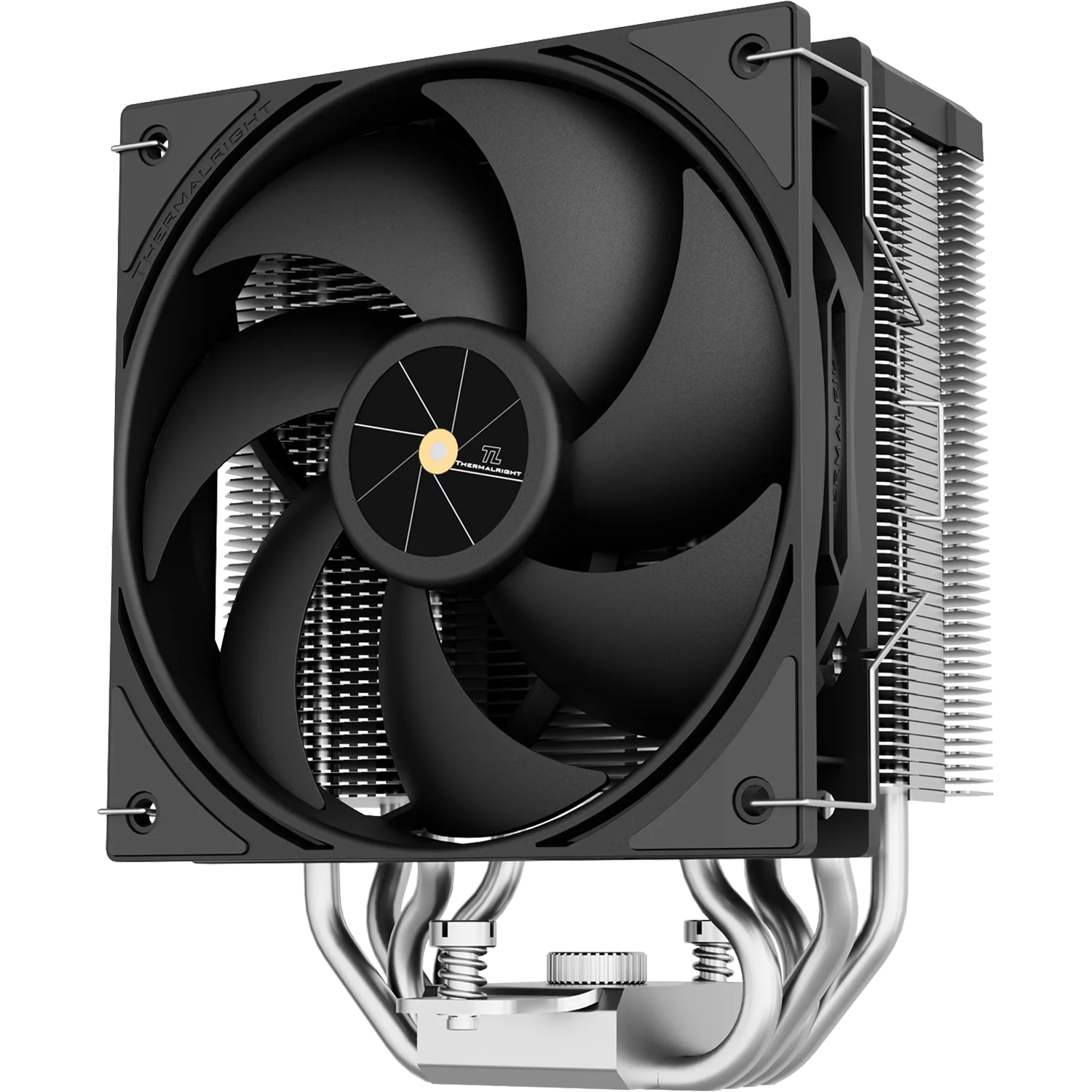 Кулер для процессора/ CPU Cooler Thermalright Assassin X 120 R Digital ARGB Black (4-pin PWM, 151mm, Al/ Cu, 4x6mm, ARGB, 1x120mm, 70.84CFM, 29.8dBA, 2000RPM, S: 1851/ 1700/ 1200/ 115X, AM5/ AM4, black) (AX120-R-DG-BL-ARGB)