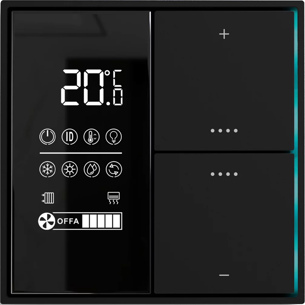 Donel Многофункциональный комнатный термостат KNX,ЖК-экран, встроенный датчик температуры, черная черепаха, Cерия DKNX (DTS5392TB)