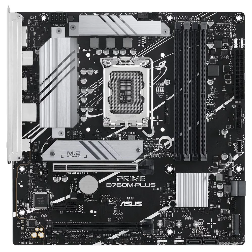 Материнская плата ASUS Bad Pack PRIME B760M-PLUS LGA1700 mATX 4хDDR5 2xPCIEx16 PCIEx1 2xM.2 DP HDMI 2.5GLAN bp (90MB1GY0-M0EAY0||BP)