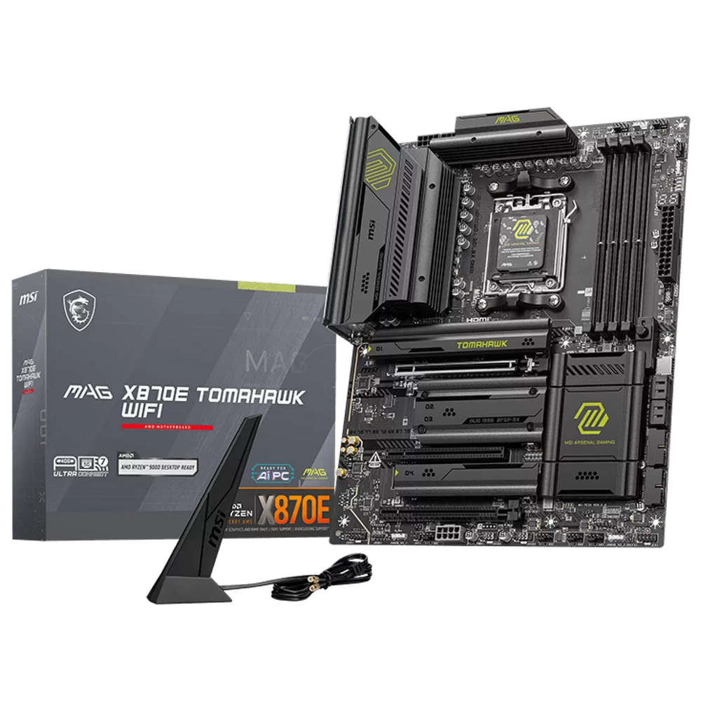 Материнская плата MSI Bad Pack MAG X870E TOMAHAWK WIFI X870, AM5, 4*DDR5, 3*PCIEx16, 4*M.2, 4*TypeC, 2*USB3.2Gen2, 7*USB3.2Gen1, 8*USB2.0, 4*SATA3.0, 5G, Type-C(DP), HDMI, ATX, RTL (MAG X870E TOMAHAWK WIFI||BP)
