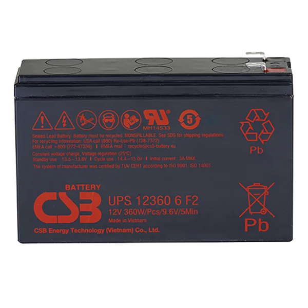 CSB Аккумуляторная батарея для ИБП 12360 6 (12V/ 7.5Ah) (UPS123606 F2 CSB)