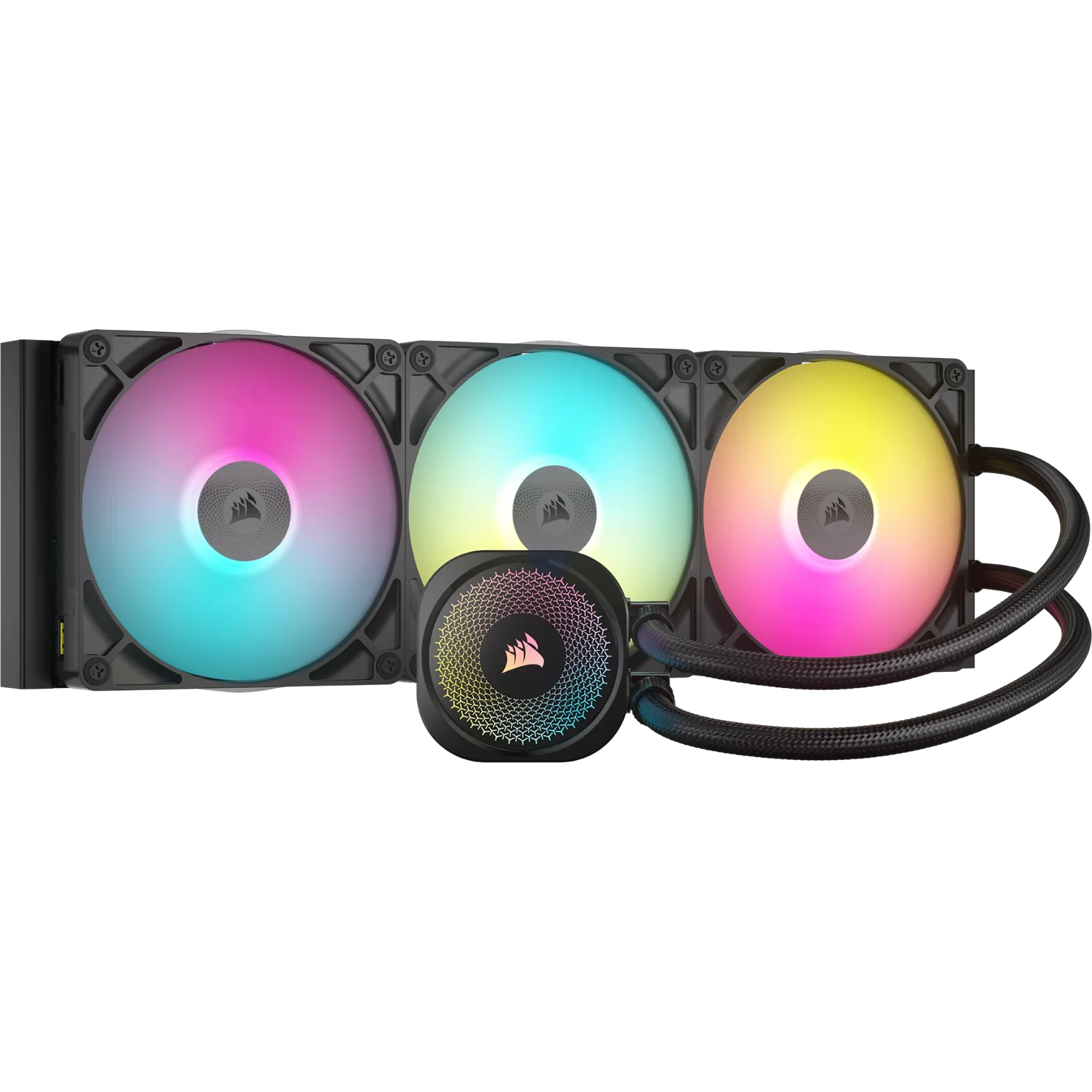Система жидкостного охлаждения/ Water Cooling System Corsair iCUE LINK TITAN 420 RX RGB (420mm, Black, RGB/ Fans: 3x140mm, 94.7CFM, 36dBA, 1700RPM/ S: 1851, 1700, AM5, AM4) (CW-9061019-WW)
