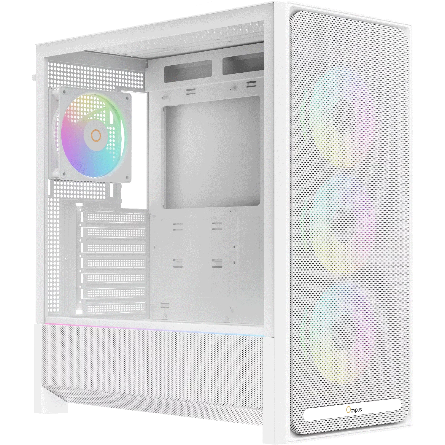 Корпус Компьютер без блока питания/ Case Ocypus Delta C70 WH ARGB, Midi-Tower, TG, 4x120mm ARGB, 2xUSB-A 3.0 + 1xUSB-C 3.1, E-ATX, ATX, mATX, mITX White (DELTA-C70-WHG400XX-GL)