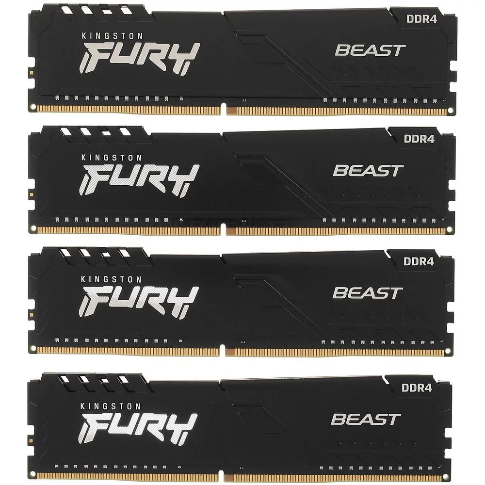Модуль памяти Kingston OEM 16GB Kingston DDR4 2666 DIMM FURY Beast Black Gaming Memory KF426C16BBK4/ 16 Non-ECC, CL16, 1.2V, 512x8 Кит 4х4 , RTL oem (KF426C16BBK4/16||OEM)