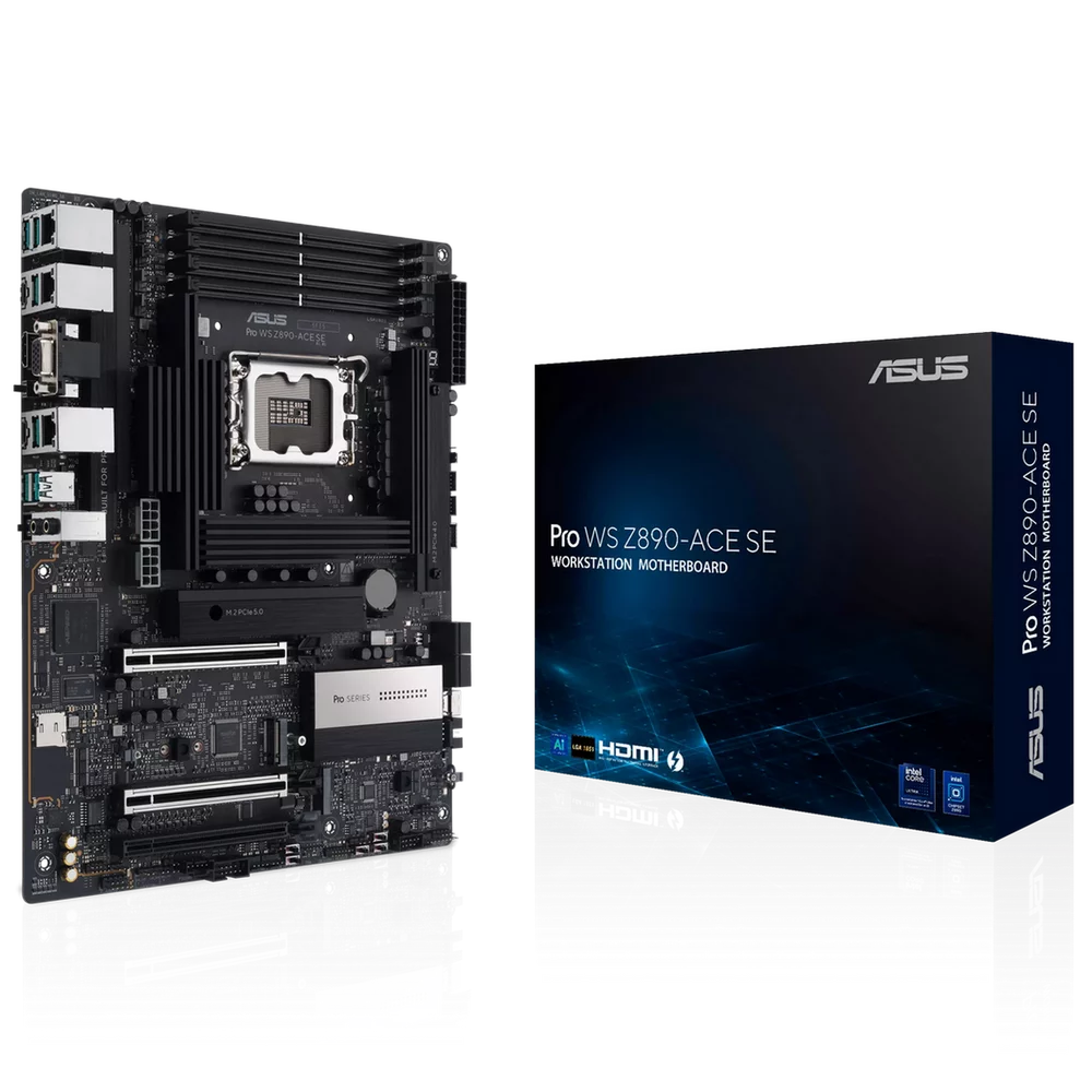 Материнская плата ASUS PRO WS Z890-ACE SE LGA1851 ATX 4хDDR5 3xPCIEx16 4xM.2 Thunderbolt USB-C HDMI 2.5GLAN 10GLAN (90MB1JC0-M0EAY0)