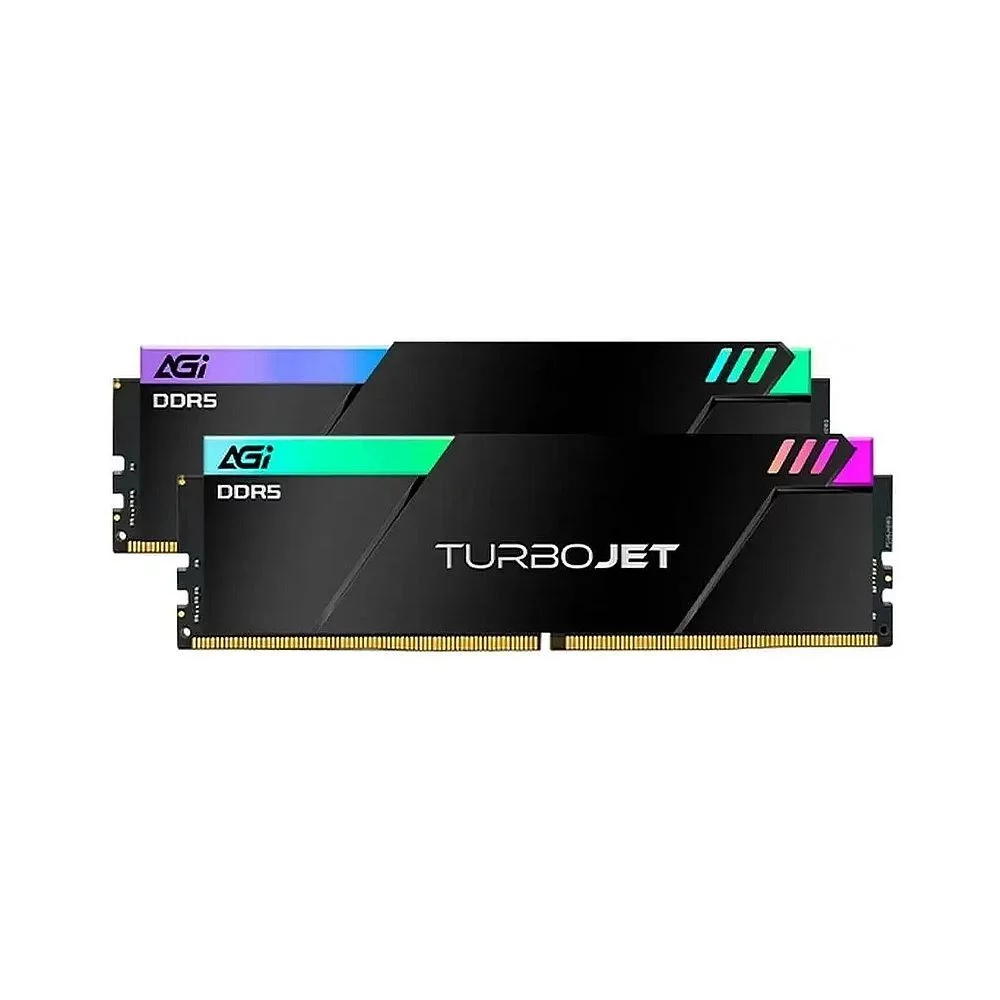 Модуль памяти AGI DDR5 6000MHz CL30 32GB Kit (16GBx2) OC UDIMM + HEAT SINK –Turbojet+RGB lightbar -Color box (AGI6APC16UD858-DC)