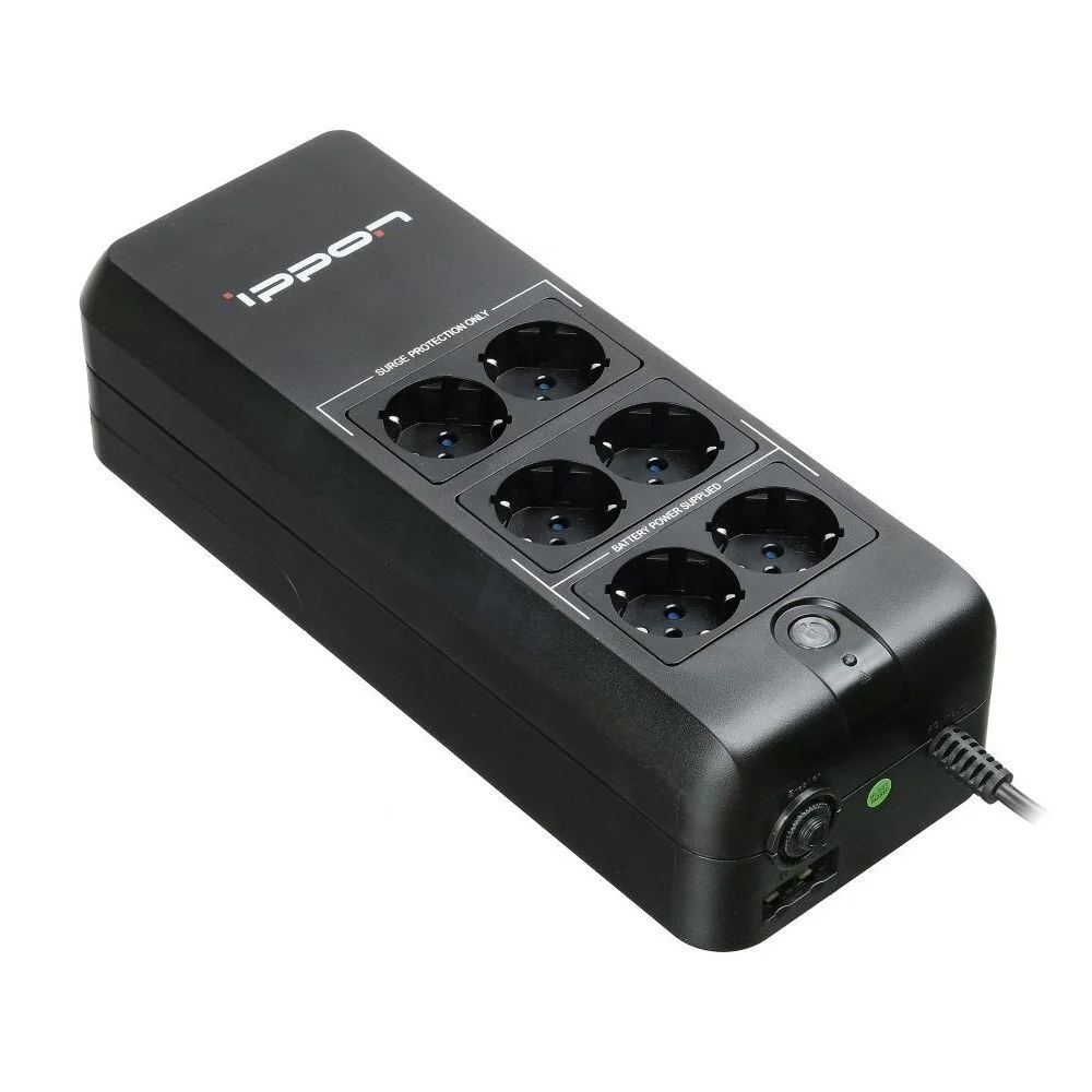 Источник бесперебойного питания Ippon Back Verso 400 200W/ 400VA {6} (600014) (751616||BP)