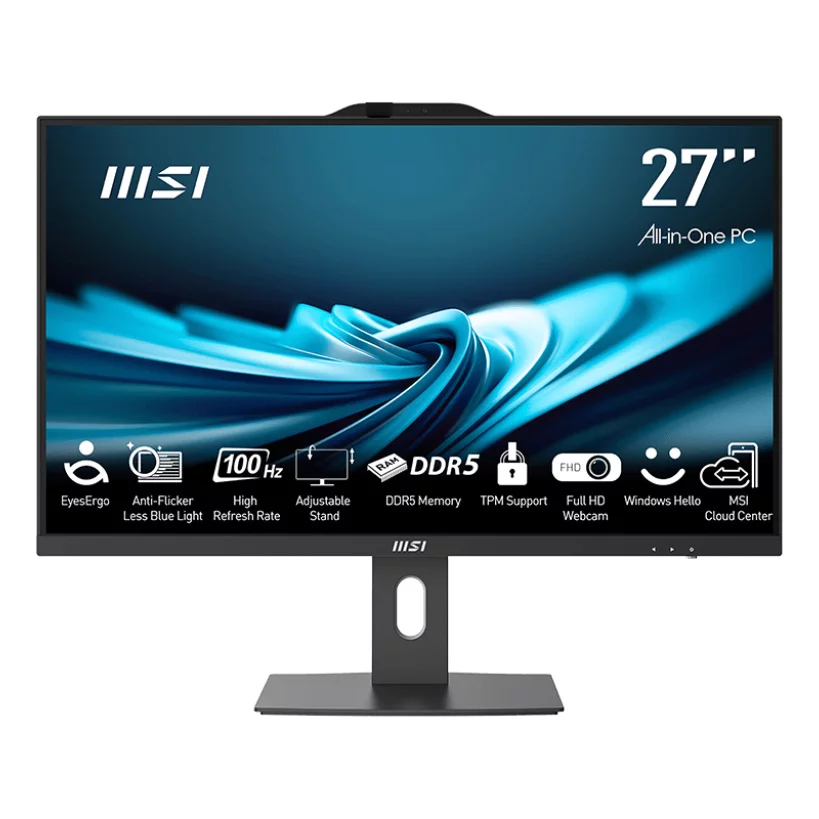 Моноблок/ MSI PRO AP272P 14M-628XRU 27"(1920x1080 (матовый) IPS)/Intel Core i5 14400(2.5Ghz)/8192Mb/512PCISSDGb/noDVD/Int:Intel UHD Graphics 730/Cam/BT/WiFi/-/war 1y/4.63kg/Black/noOS + Wireless KB+M (9S6-AF8321-813)