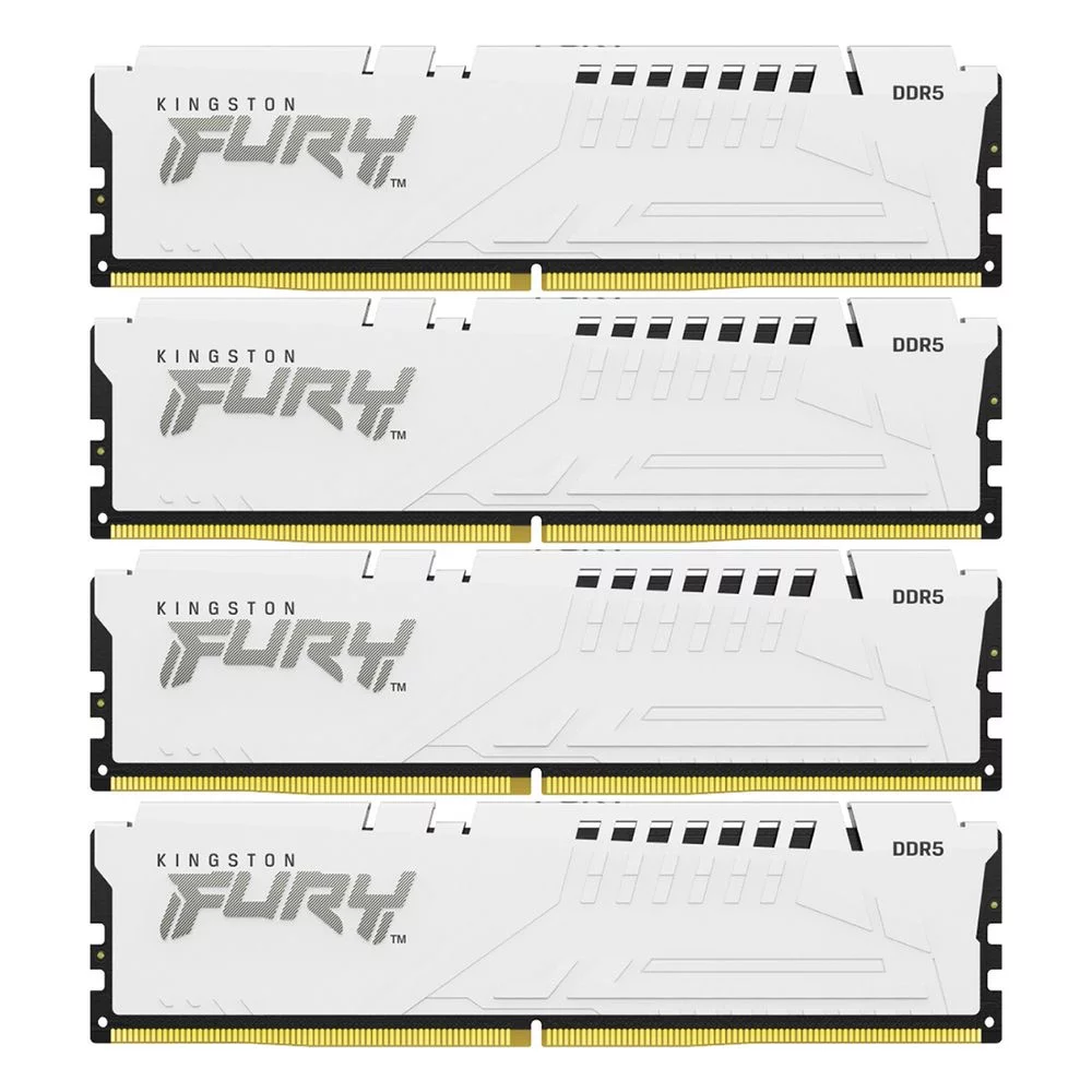 Память оперативная/ Kingston 128GB 5200MT/s DDR5 CL40 DIMM (Kit of 4) FURY Beast White XMP (KF552C40BWK4-128)