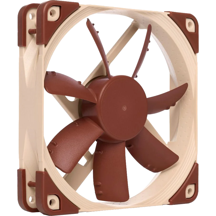 Кулер для корпуса/ Case Cooler Noctua NF-S12A PWM (120x120x25mm, 4-pin PWM, 63.27CFM, 17.8dBA, 1200RPM, Beige/Brown)
