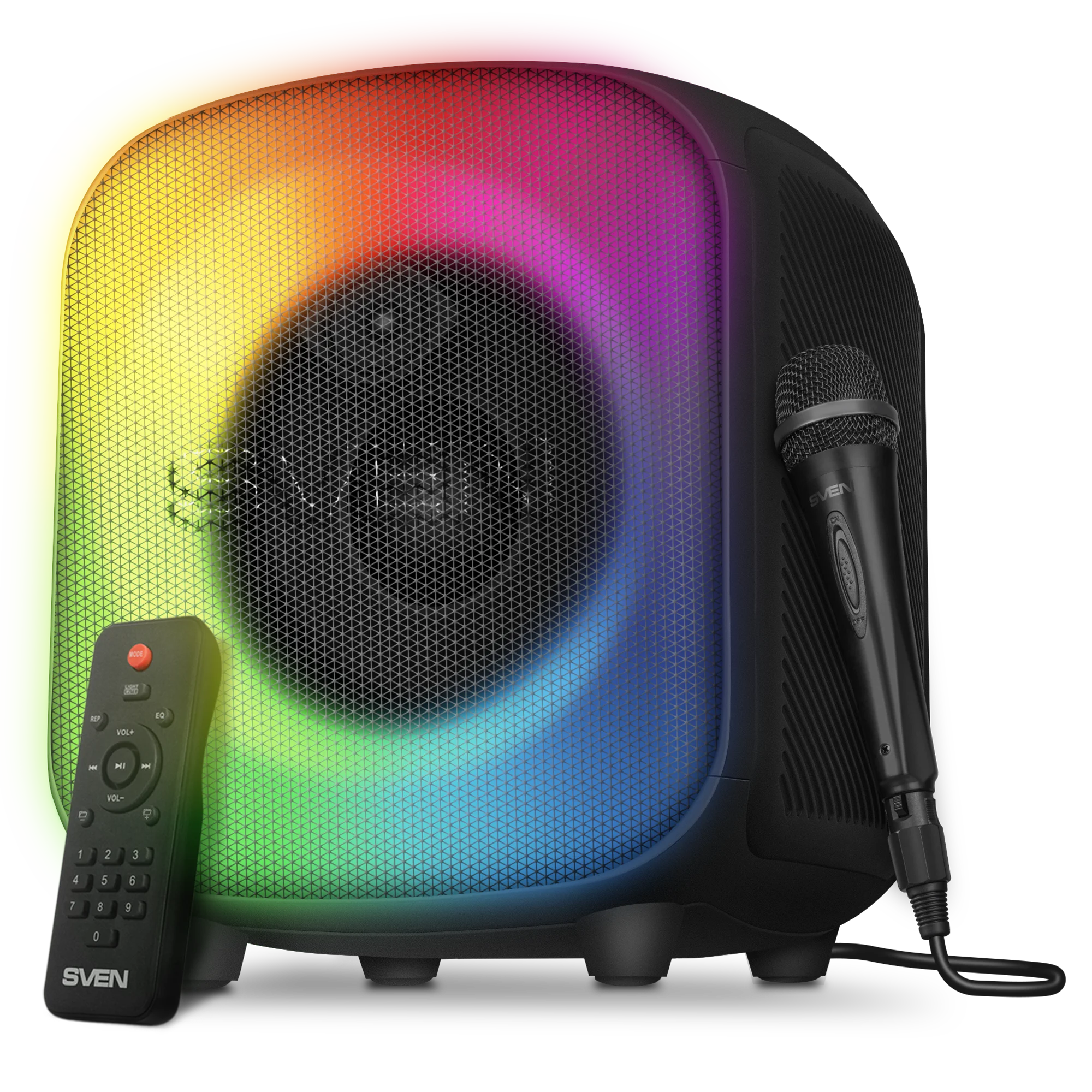 Портативная колонка SVEN PS-555, черный, 65 Вт (RMS), Bluetooth, USB, microSD, пульт (SV-022808)
