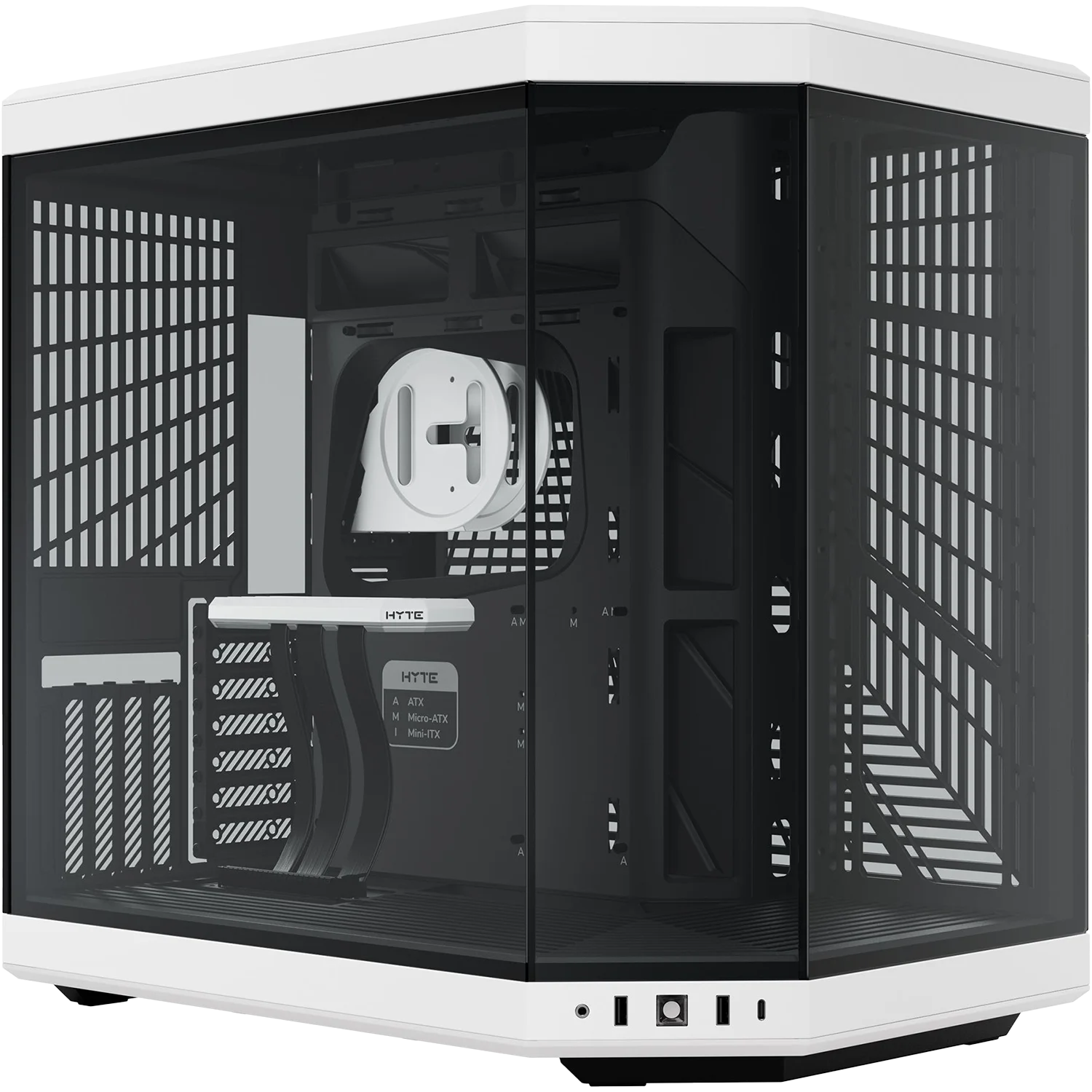 Корпус без блока питания/ Case HYTE Y70, Midi-Tower, TG, no fans, 2xUSB-A 3.2, 1xUSB Type-C, E-ATX, ATX, mATX, mITX Black Panda (CS-HYTE-Y70-BW)