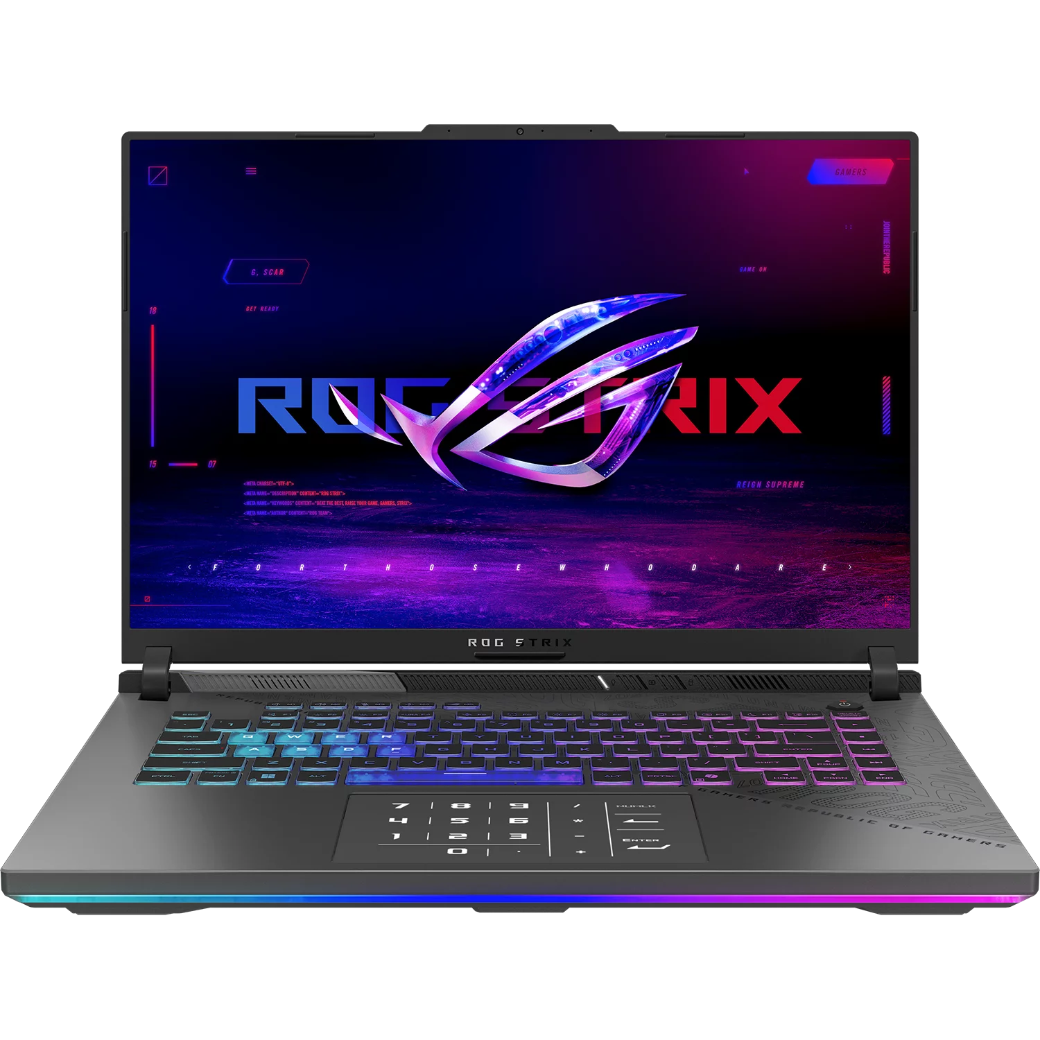 Ноутбук ASUS ROG Strix G16 G614FR-S5215 16"(2560x1600 (матовый, 240Hz) IPS)/ AMD Ryzen 9 9955HX(2.5Ghz)/ 32768Mb/ 1024PCISSDGb/ noDVD/ Ext:NVIDIA GeForce RTX 5070 Ti(12288Mb)/ Cam/ BT/ WiFi/ 90WHr/ war 1y/ 2.5k (90NR0NK7-M00B70)