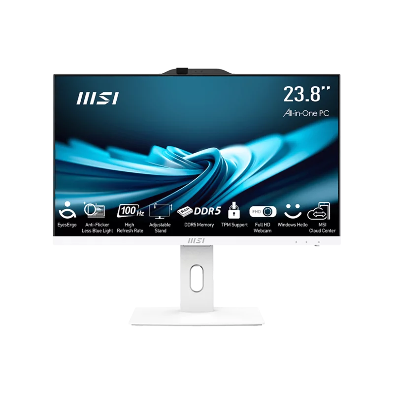 Моноблок MSI PRO AP242P 14M 23.8"(1920x1080 (матовый))/Core i5 14400(2.5Ghz)/16Gb/512PCISSDGb/noDVD/ 730/BT/WiFi/White/DOS + Wireless KB+M (9S6-AE0622-655)