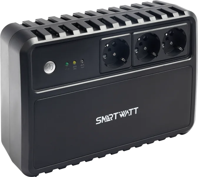 Источник бесперебойного питания SmartWatt ИБП линейно-интерактивный, мощность 600/ 360 ВА/ Вт, напольный, LED индикация, Shuko CEE7/ 4 - 3 шт. (UPS SAFE 600)
