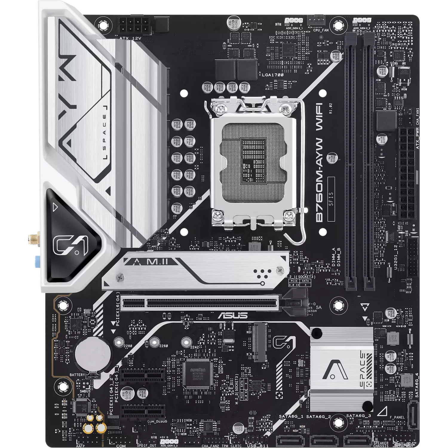 Материнская плата/ B760M-AYW WIFI-SI (90MB1FK0-M0UBY0)