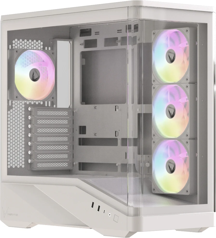 корпус Formula V Line Crystal U9 PA White, ATX, TYPE-C*1, USB3.0*2, Curved Glass, SIDE 3x PERFORMANCE ARGB, REAR 1x PERFORMANCE ARGB
