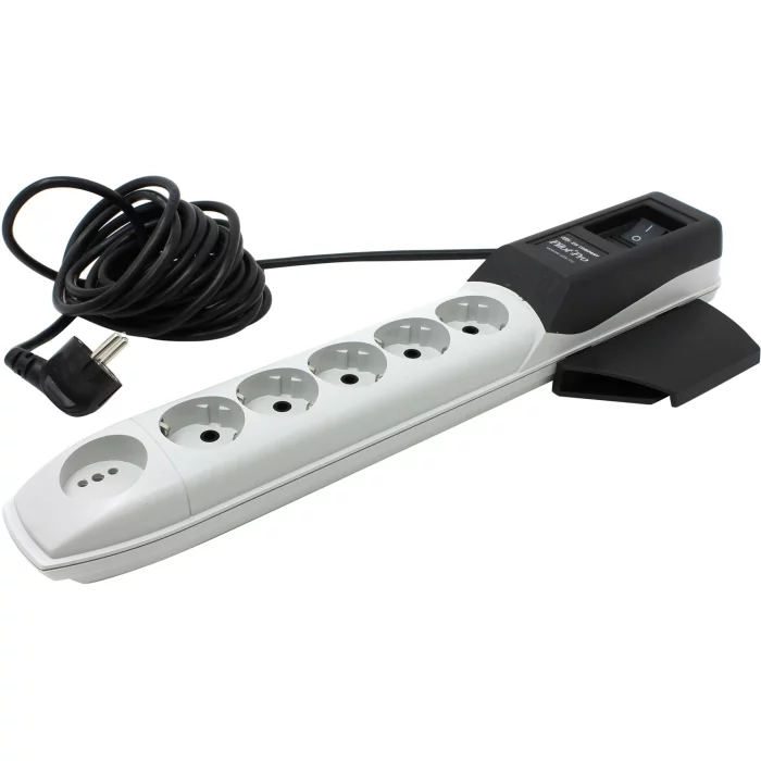 Сетевой фильтр Pilot Pro GP 6 розеток (5 евро + 1Gadget Parking) 5 м, автомат защиты/ Surge protector Pilot PRO GP6 outlets (5 euro + 1 without ground) 10A / 2.2kVt, 5m, automatic circuit-breaker (PILOT PRO 5M)