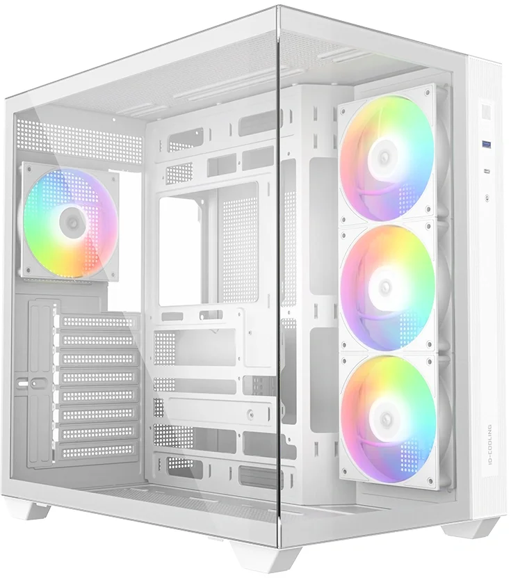 Корпус ID-Cooling View 510 белый без БП ATX 10x120mm 1xUSB3.0 audio bott PSU (VIEW 510 ARGB WH)
