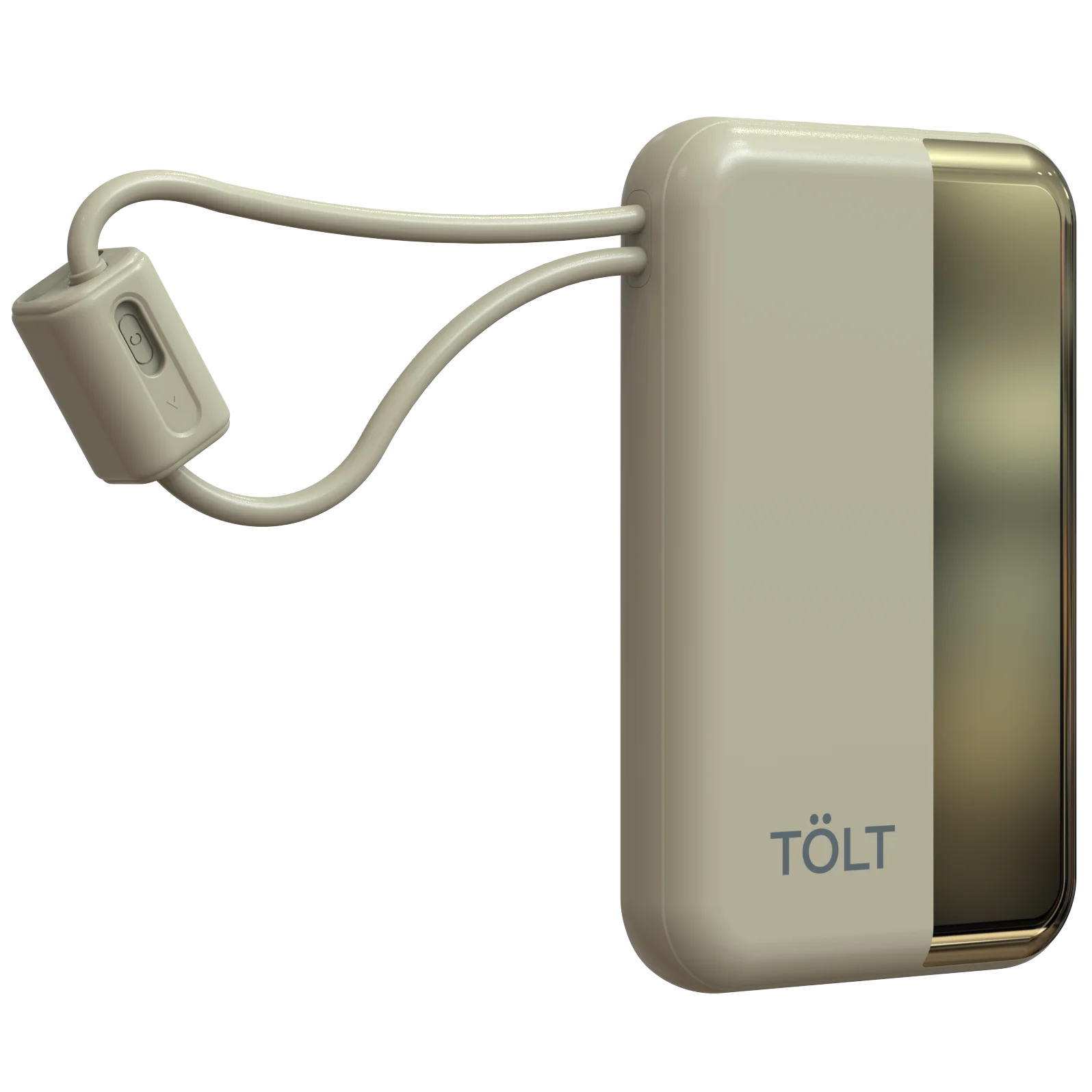 Портативный аккумулятор TOLT Lit KC16, 10000mAh, 22,5W, fast charging and PD, beige, CCC/ Powerbank TOLT Lit KC16, 10000mAh, 22,5W, fast charging and PD, beige, CCC (KC16#OCS)