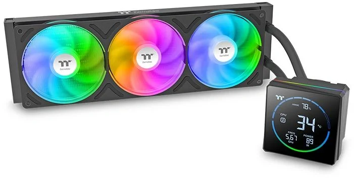 Система водяного охлаждения Thermaltake TH360-S V3 ARGB Soc-AM5/AM4/1200/1700/1851 черный 4-pin 37.8dB Al LCD 365W Ret (CL-W470-PL12SW-A)