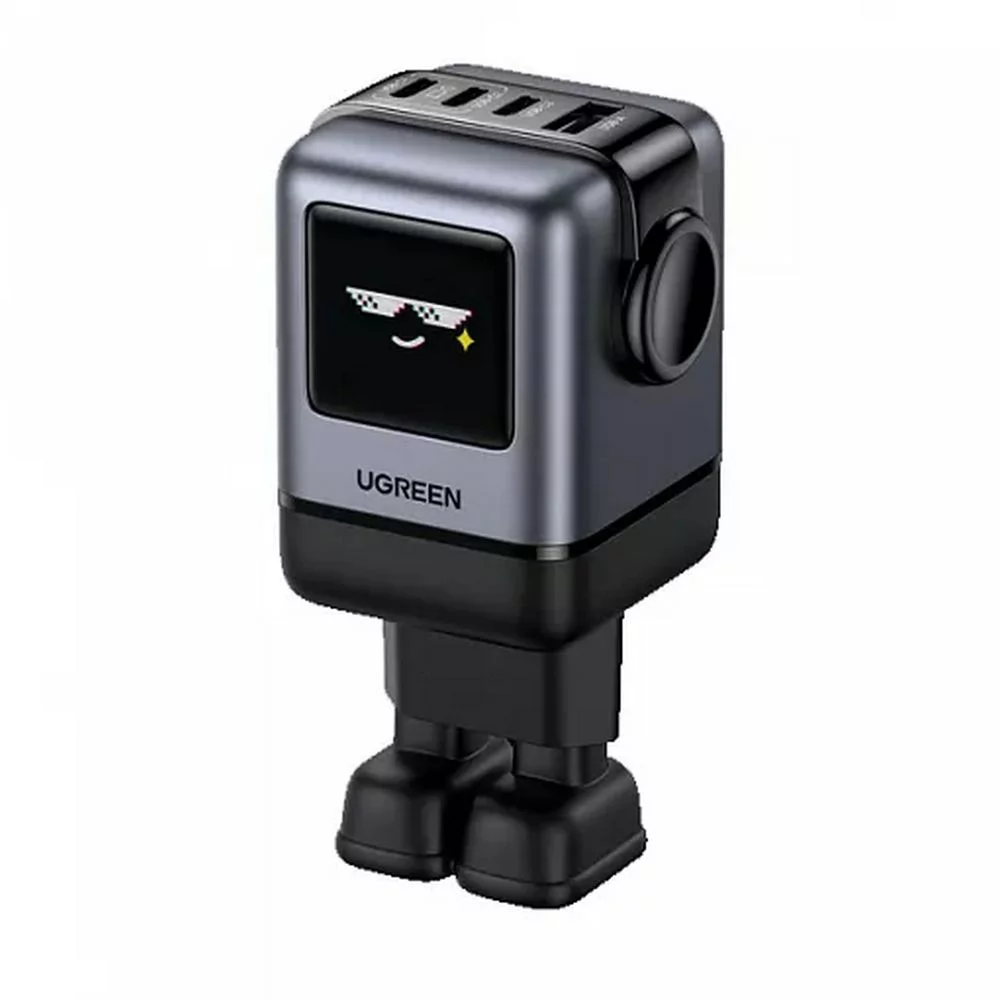 Сетевое зарядное устройство в виде робота UGREEN X688 (45515B) UNO 100W 4-Port GaN USB-A+3*USB-C Fast Charger EU. Цвет: серый
