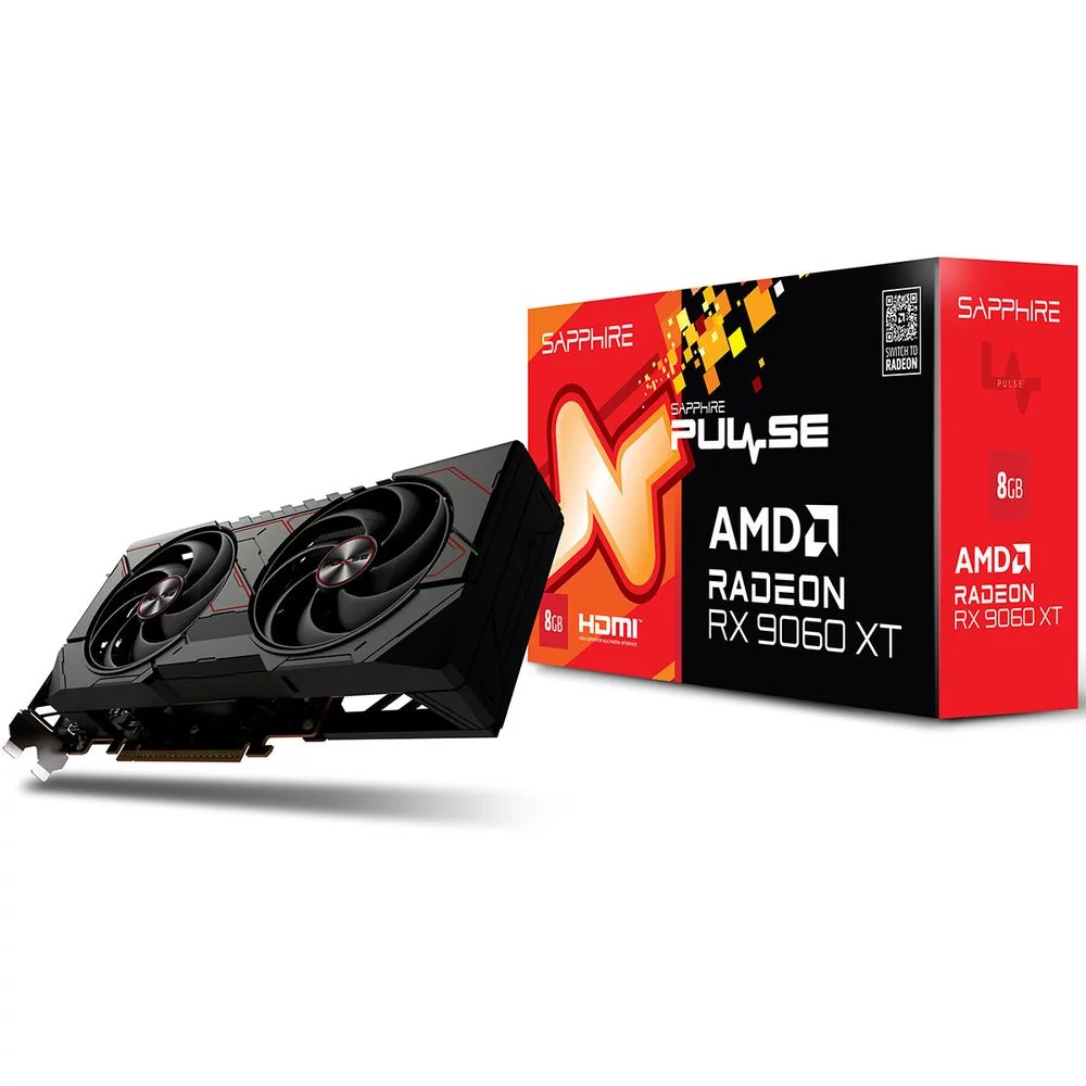 Видеокарта Sapphire PCI-E 5.0 11350-04-20G PULSE AMD RADEON RX 9060 XT GAMING OC 8GB DUAL AMD Radeon RX 9060XT 8Gb 128bit GDDR6 2700/20000 HDMIx2 DPx1 HDCP Ret