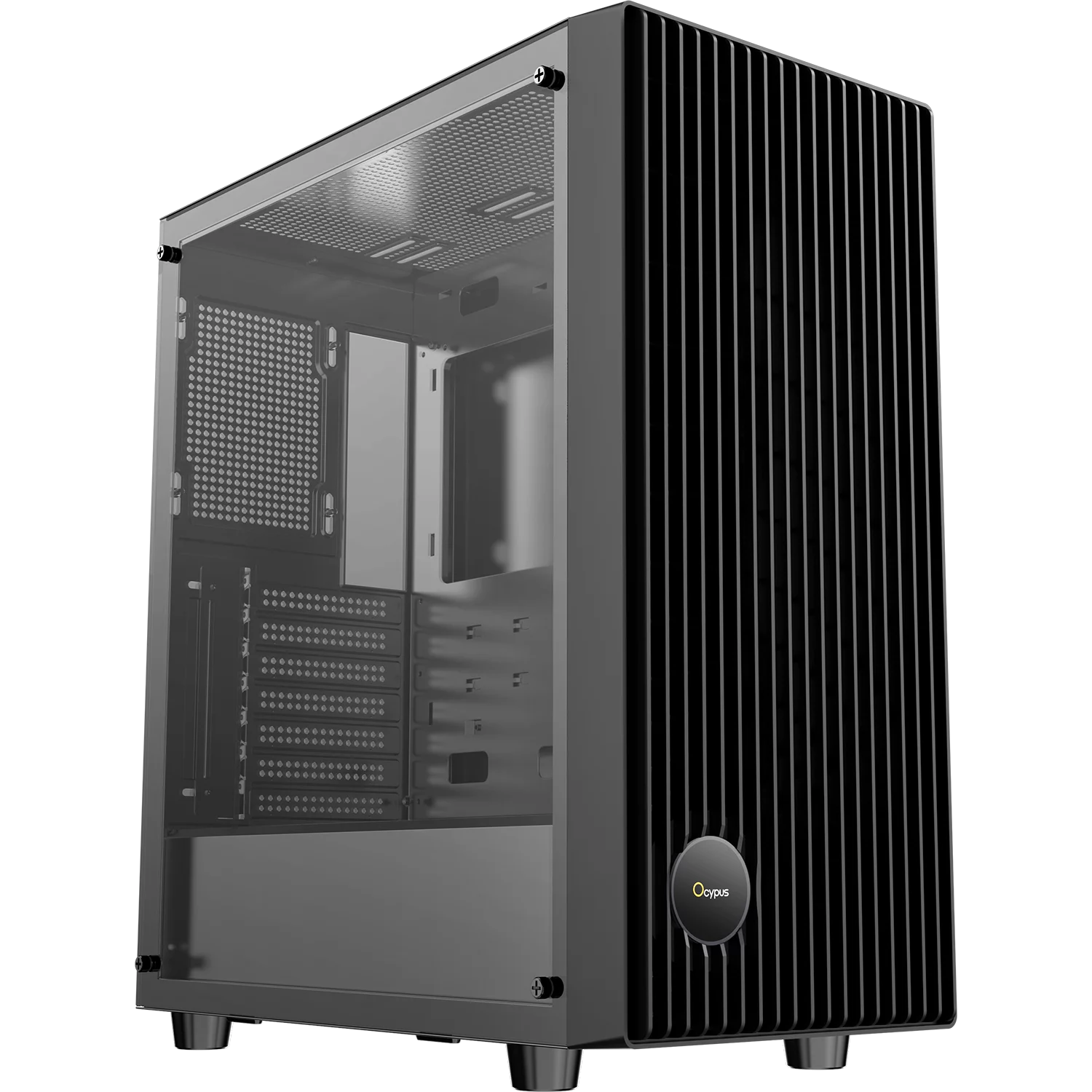 Корпус Компьютер без блока питания/ Case Ocypus Gamma C70 BK, Midi-Tower, TG, no fans, 1xUSB-A 3.0 + 1xUSB 2.0, ATX, mATX, mITX Black (GAMMA-C70-BKG000XX-GL)