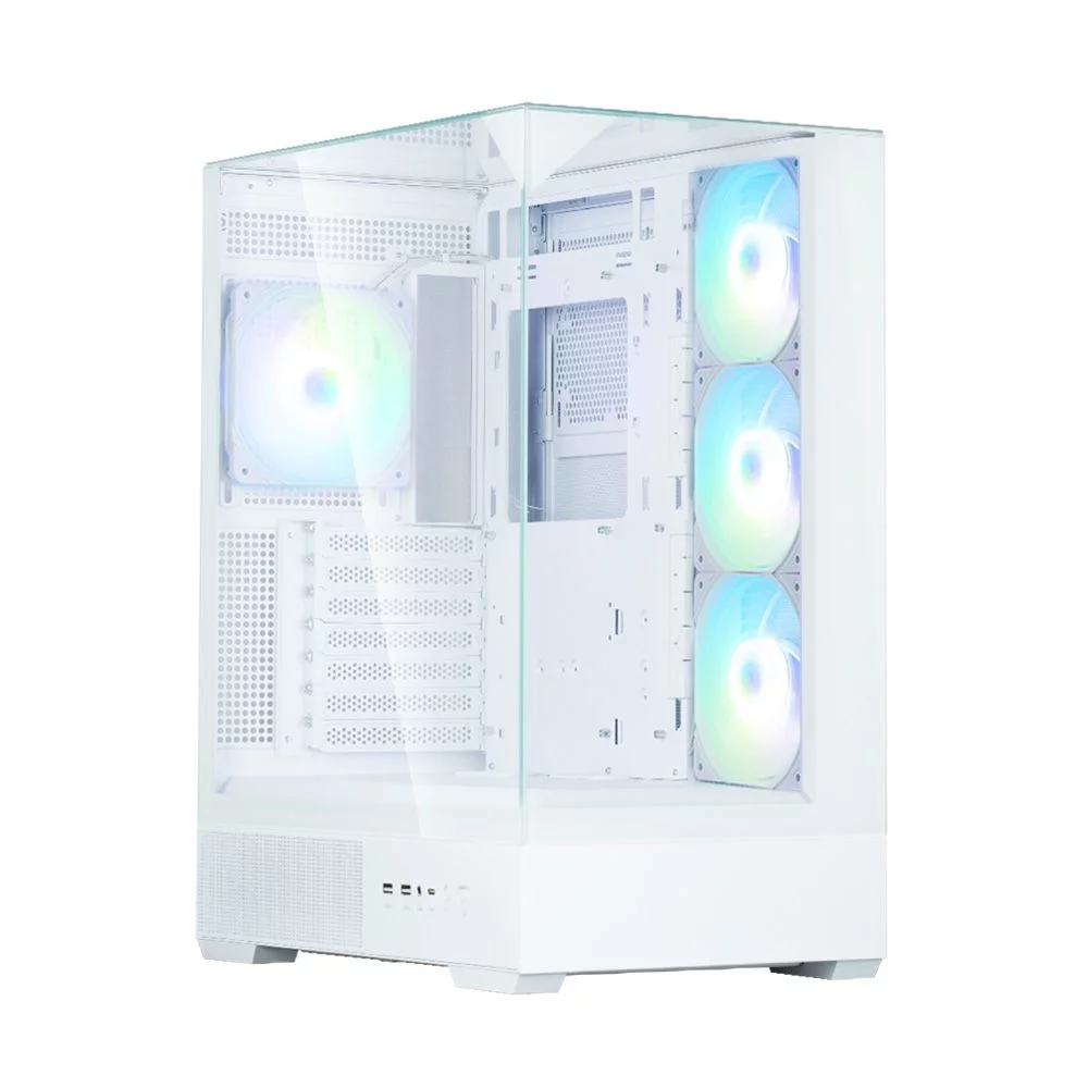 корпус ZALMAN P40 Prism Plus, ATX, WHITE, WINDOW, 3xCombo (3.5" or 2.5"), 1xUSB TYPE-C, 2xUSB3.0, SIDE 3x120mm ARGB, REAR 1x120mm ARGB (P40 PRISM PLUS WHITE)