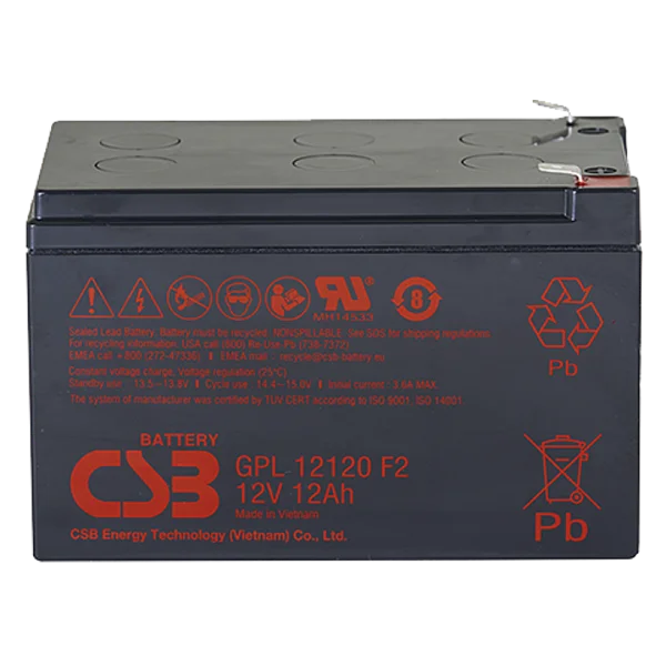 CSB Аккумуляторная батарея для ИБП (10-12 лет) (12V / 12Ah) (GPL12120 F2 CSB)