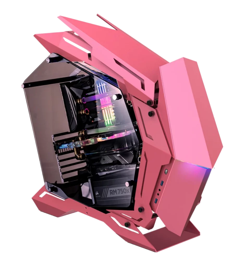 Корпус без блока питания/ Case JONSBO MOD-3, Full-Tower, TG, no fans, 2xUSB-A 3.0, EATX, ATX, mATX, mITX Pink (MOD-3 PINK)