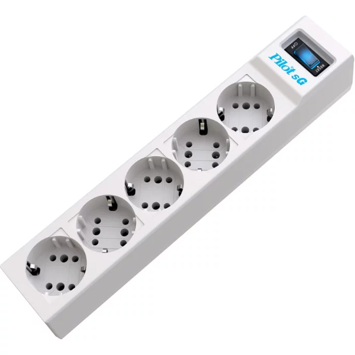 Сетевой фильтр/ Surge protector Pilot SG5 5 outlets (GP), 10A / 2.2kVt, automatic circuit-breaker, 3 m (PILOT SG5 3M)
