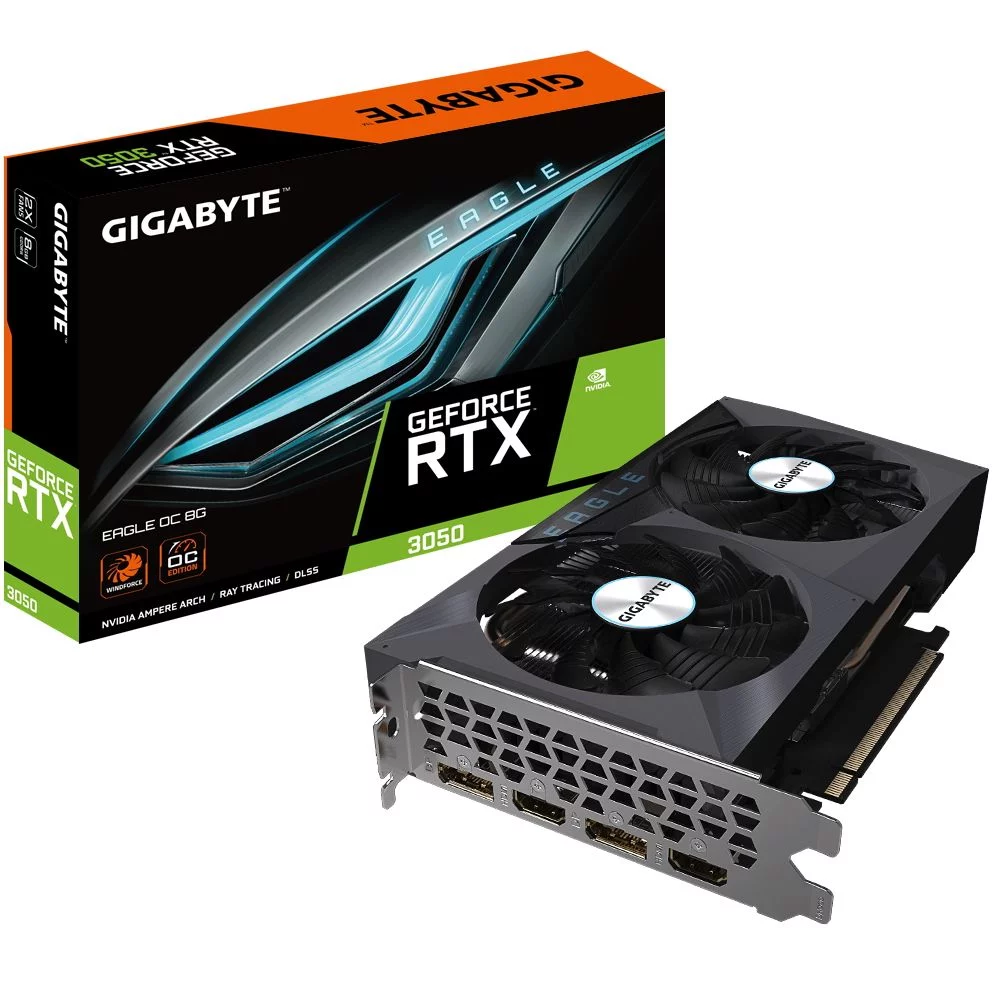 Видеокарта Gigabyte Bad Pack RTX3050 EAGLE OC 8GB GDDR6 128bit 2xHDMI 2xDP (310721) (GV-N3050EAGLE OC-8GD||BP)
