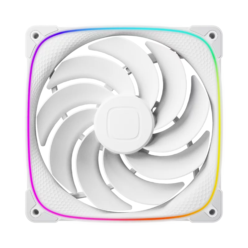 Вентилятор корпусный/ Case Cooler Geometric Future Squama 2503RW-14 Reverse (140x140x25mm, 4-pin PWM, ARGB, 71.8CFM, 34.0dBA, 2100RPM, White) (1F2503R114100)