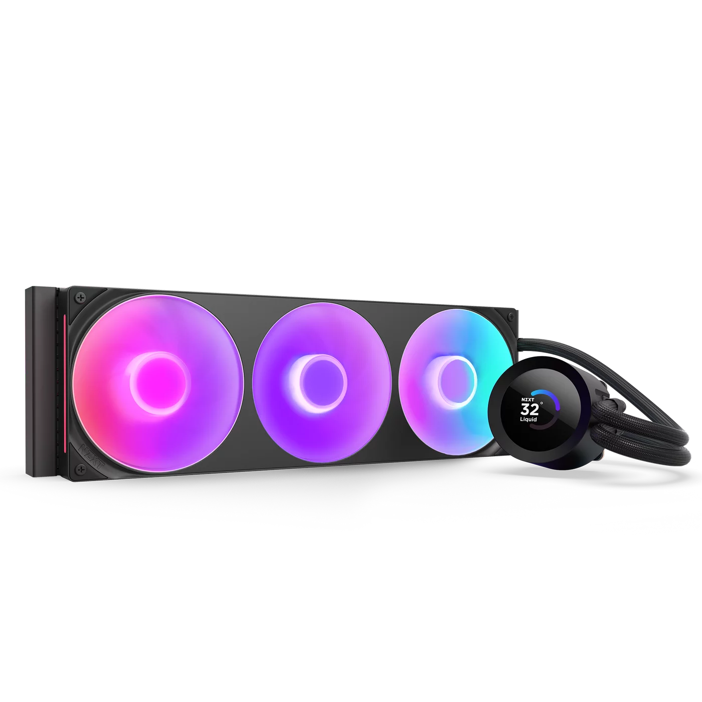 Система жидкостного охлаждения для Компьютер Water Cooling System NZXT Kraken Plus 360 RGB V2 (260W, 360mm, LED temp., Black, RGB/ Fans: 3x120mm, 75.05CFM, 31.9dBA, 2400RPM/ Pump height 55.97mm, 2800RPM, Ra (RL-KR360-B2)