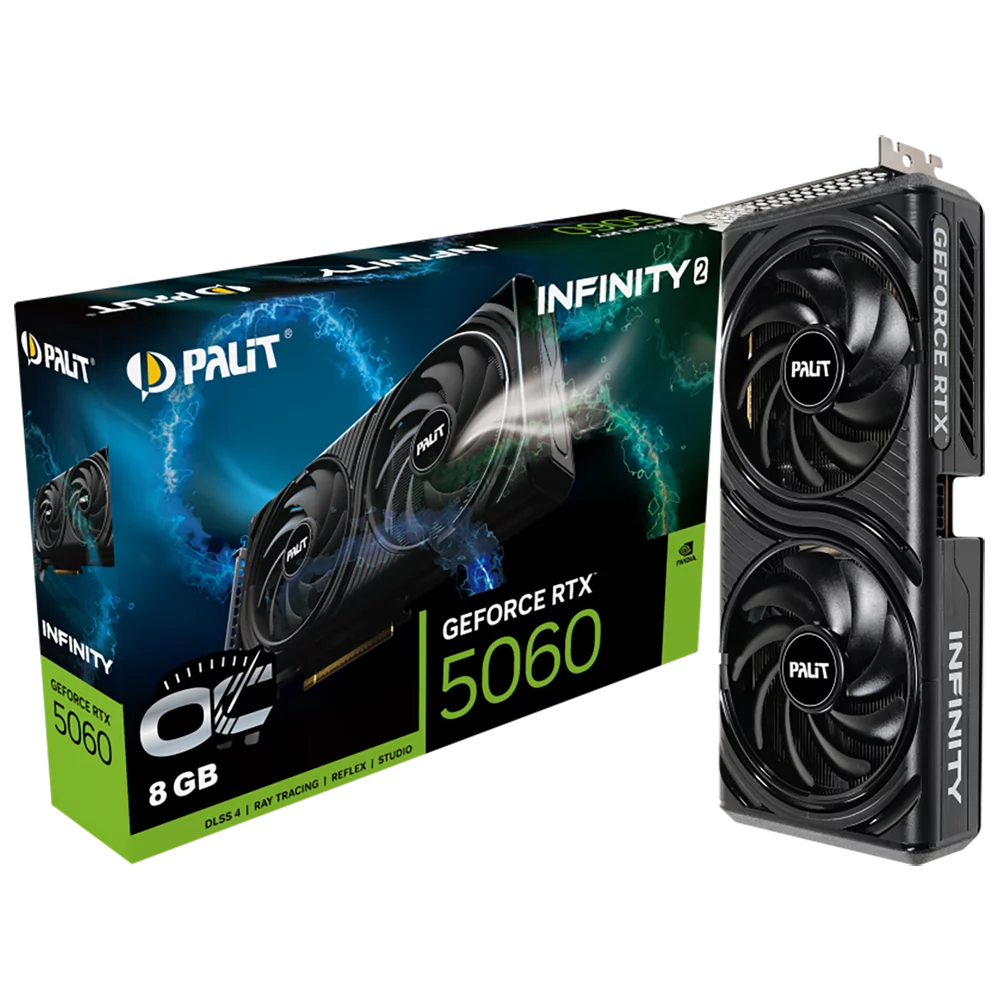 Видеокарта Palit Bad Pack RTX5060 INFINITY 2 OC 8GB GDDR7 128bit 3xDP HDMI 2FAN RTL bp (NE75060V19P1-GB2063L||BP)