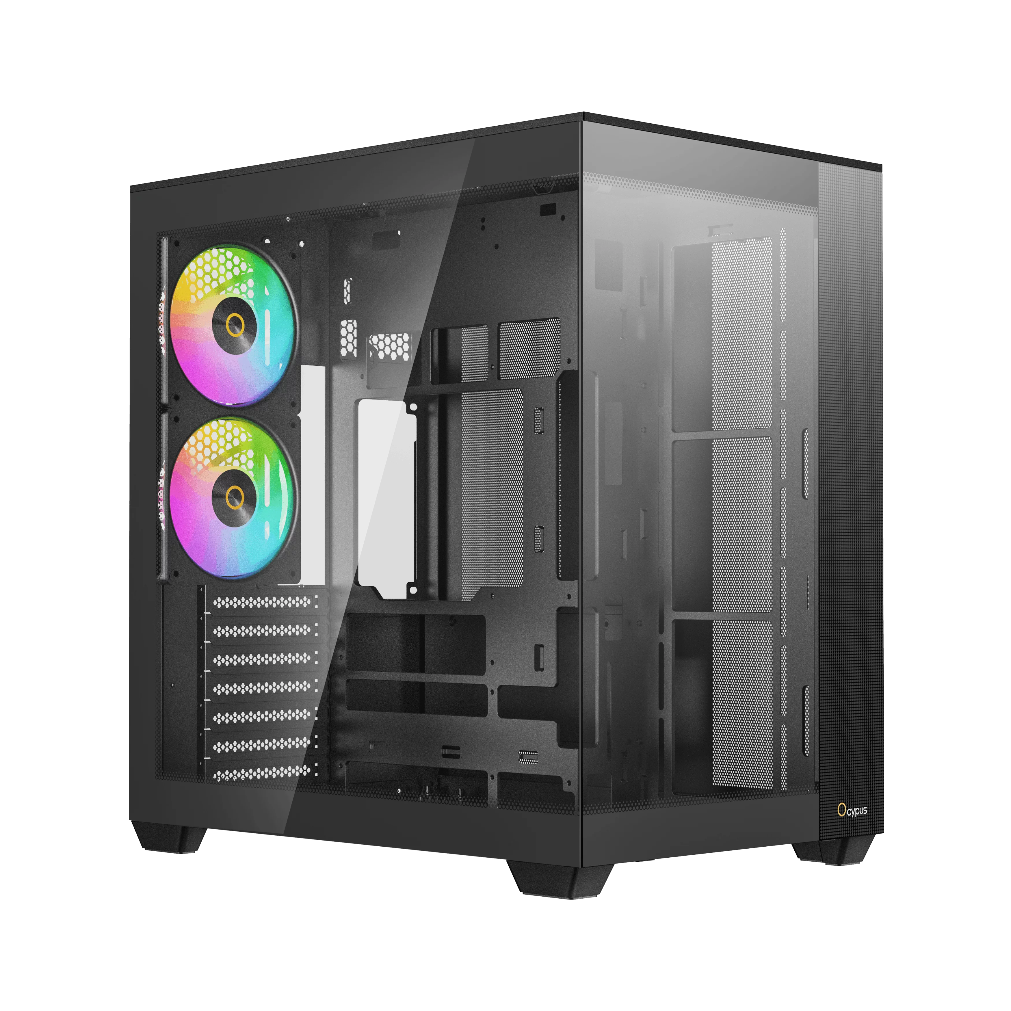 Корпус Компьютер без блока питания/ Case Ocypus Delta C74 BK ARGB, Midi-Tower, TG, 2x120mm ARGB, 2xUSB-A 3.0 + 1xUSB-C 3.1, ATX, mATX, mITX Black (DELTA-C74-BKD200XX-GL)