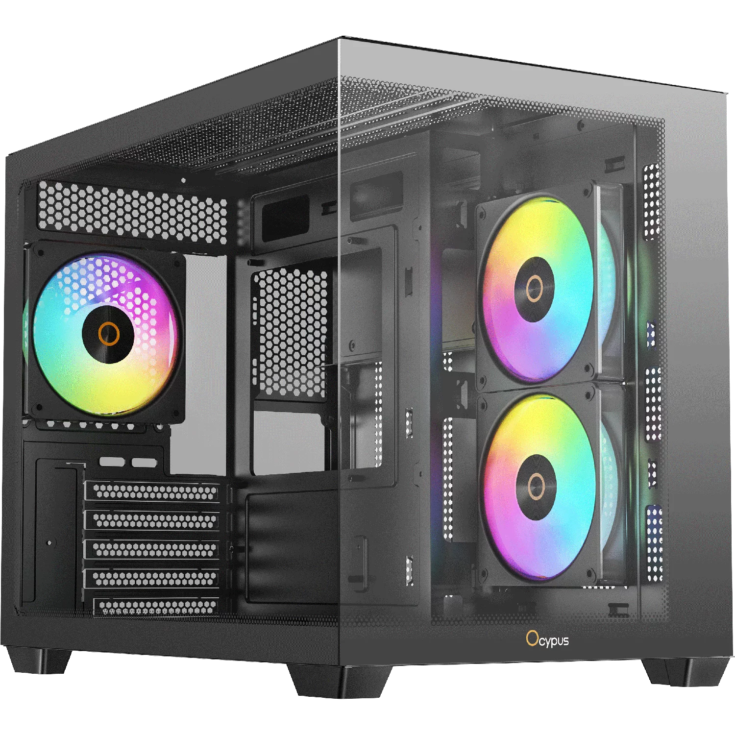 Корпус Компьютер без блока питания/ Case Ocypus Gamma C54 BK ARGB, Midi-Tower, TG, 3x120mm ARGB, 1xUSB-A 3.0 + 2xUSB 2.0, mATX, mITX Black (GAMMA-C54-BKD300XX-GL)