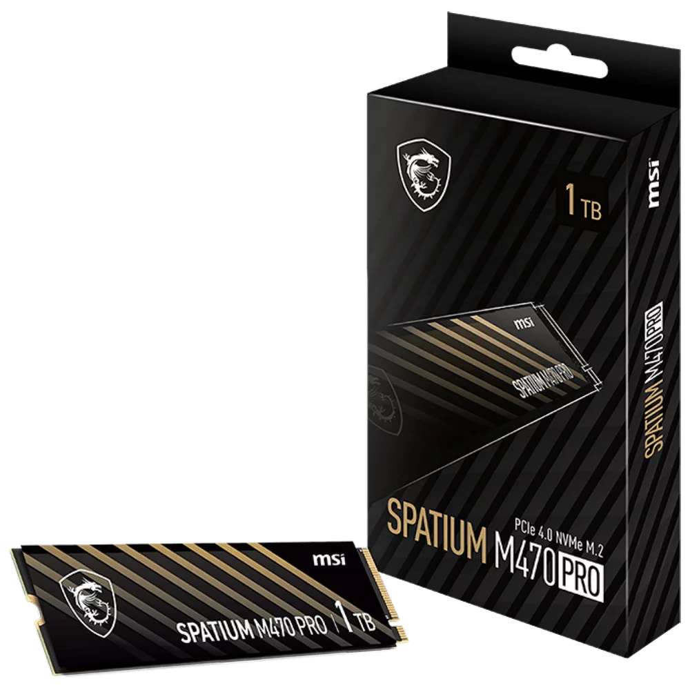 Твердотельный накопитель SSD MSI M.2 2280 1TB SPATIUM M470 PRO Client SSD S78-440L0J0-P83, PCIe Gen4x4 with NVMe