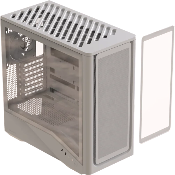Корпус Formula V Line Air Power G9 DUO PA White, ATX, TYPE-C*1, USB3.0*2, MESH/GLASS FRONT PANEL, FRONT 3x PERFORMANCE ARGB, REAR 1x PERFORMANCE ARGB