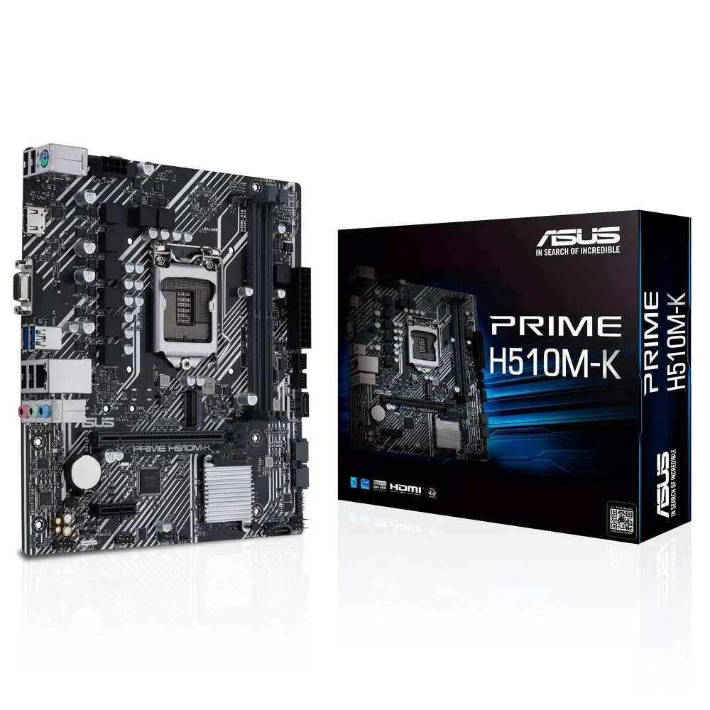 Материнская плата ASUS Bad Pack PRIME H510M-K R2.0 LGA1200 mATX 2xDDR4 PCIEx16 PCIEx1 M.2 HDMI VGA GLAN bp (90MB1E80-M0EAY0||BP)